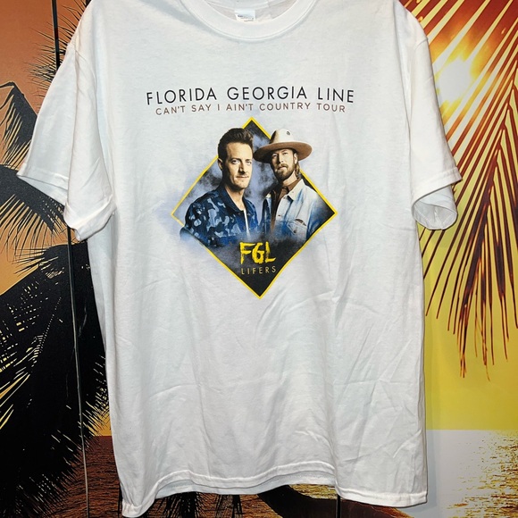 Florida Georgie Line T-Shirt Large White Can’t Say I Ain’t Country Tour T-Shirt - Picture 1 of 7